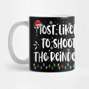 funny Reindeer Family Christmas Holiday santa hat xmas Mug